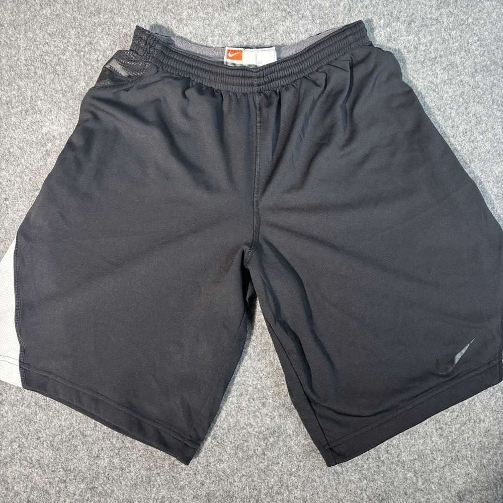Mens Nike Shorts Large Dri Fit Black Athletic Basketball Training Gym Shorts‎